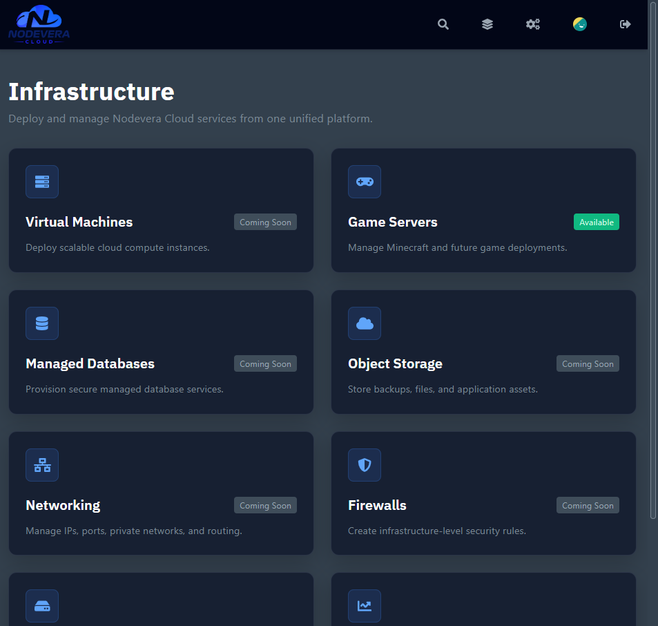 Hosting dashboard interface project by Malik Dev Studio